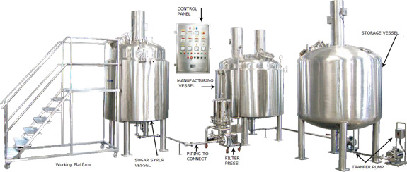 syrup manufacturing vessel